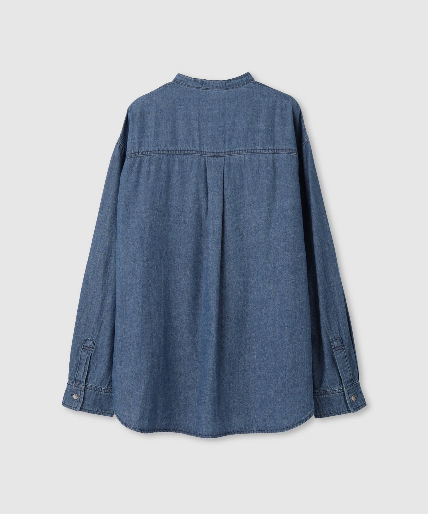 マックハウス Mac-House nAvy ルーズデニムスタンドカラーシャツ （ワンウォッシュ） ワンウォッシュ