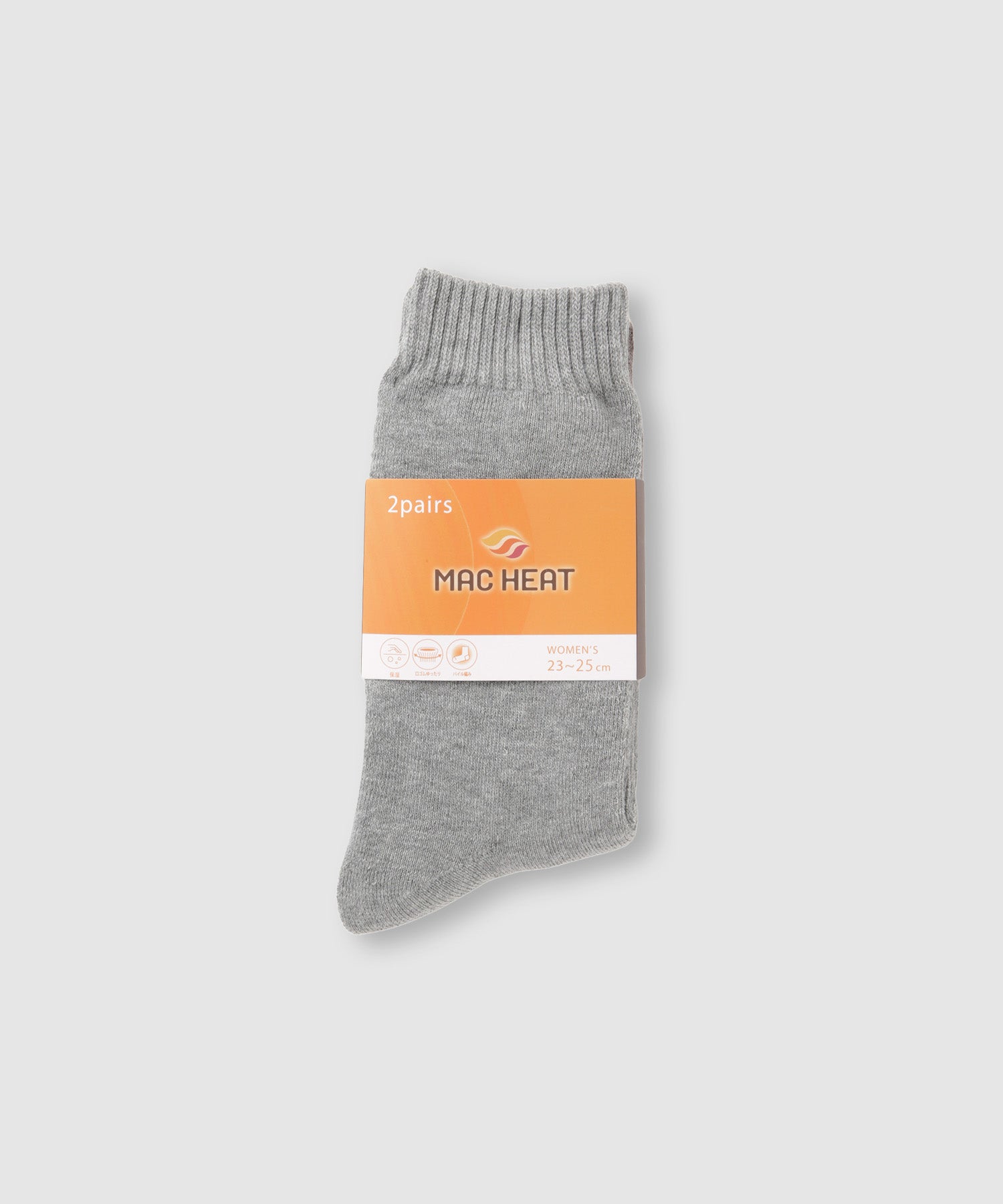 マックハウス Mac-House nAvy MAC HEAT クルーソックス 無地ミックス 2足組 （グレー） グレー