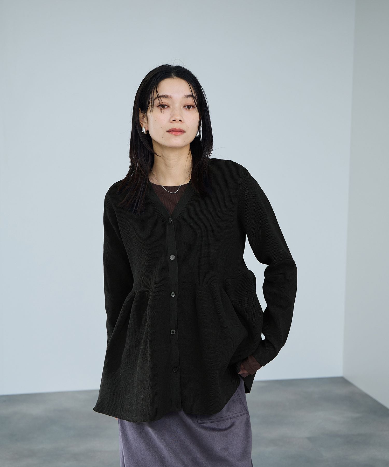 マックハウス Mac-House ソフトレッチペプラムカーディガン （レッド） レッド