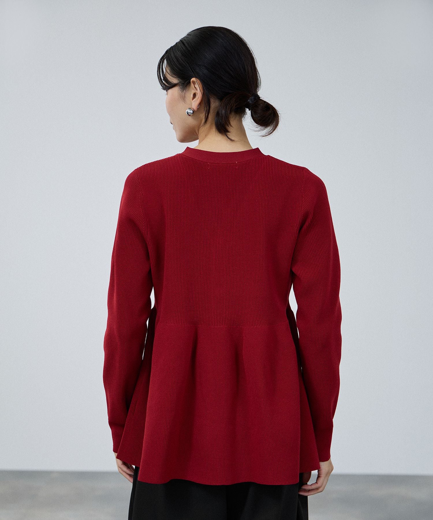 マックハウス Mac-House ソフトレッチペプラムカーディガン （レッド） レッド