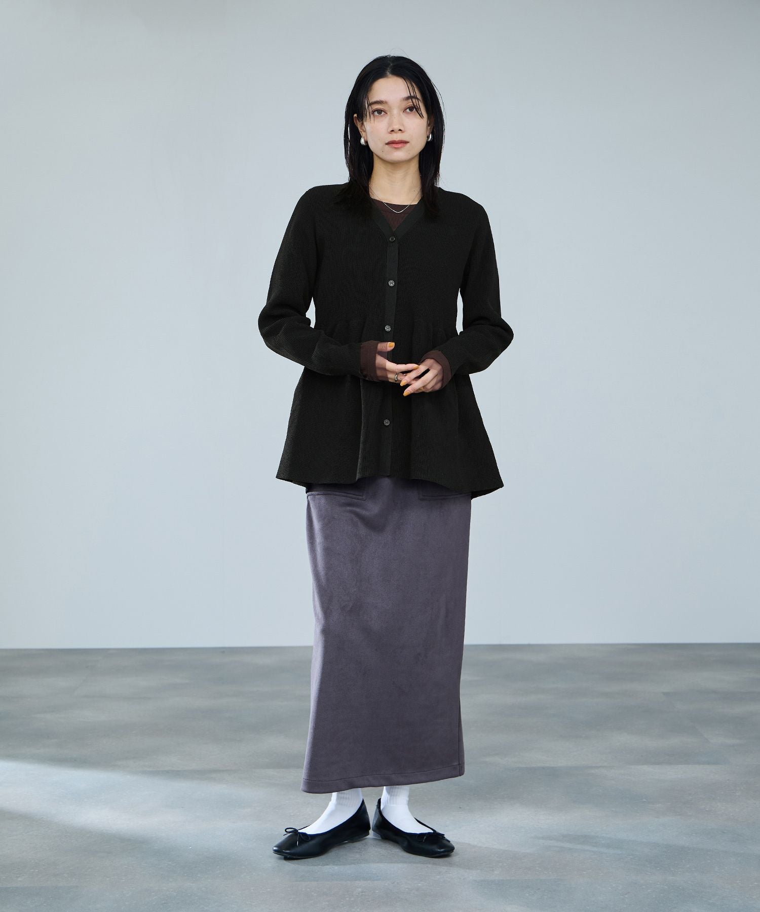 マックハウス Mac-House ソフトレッチペプラムカーディガン （レッド） レッド