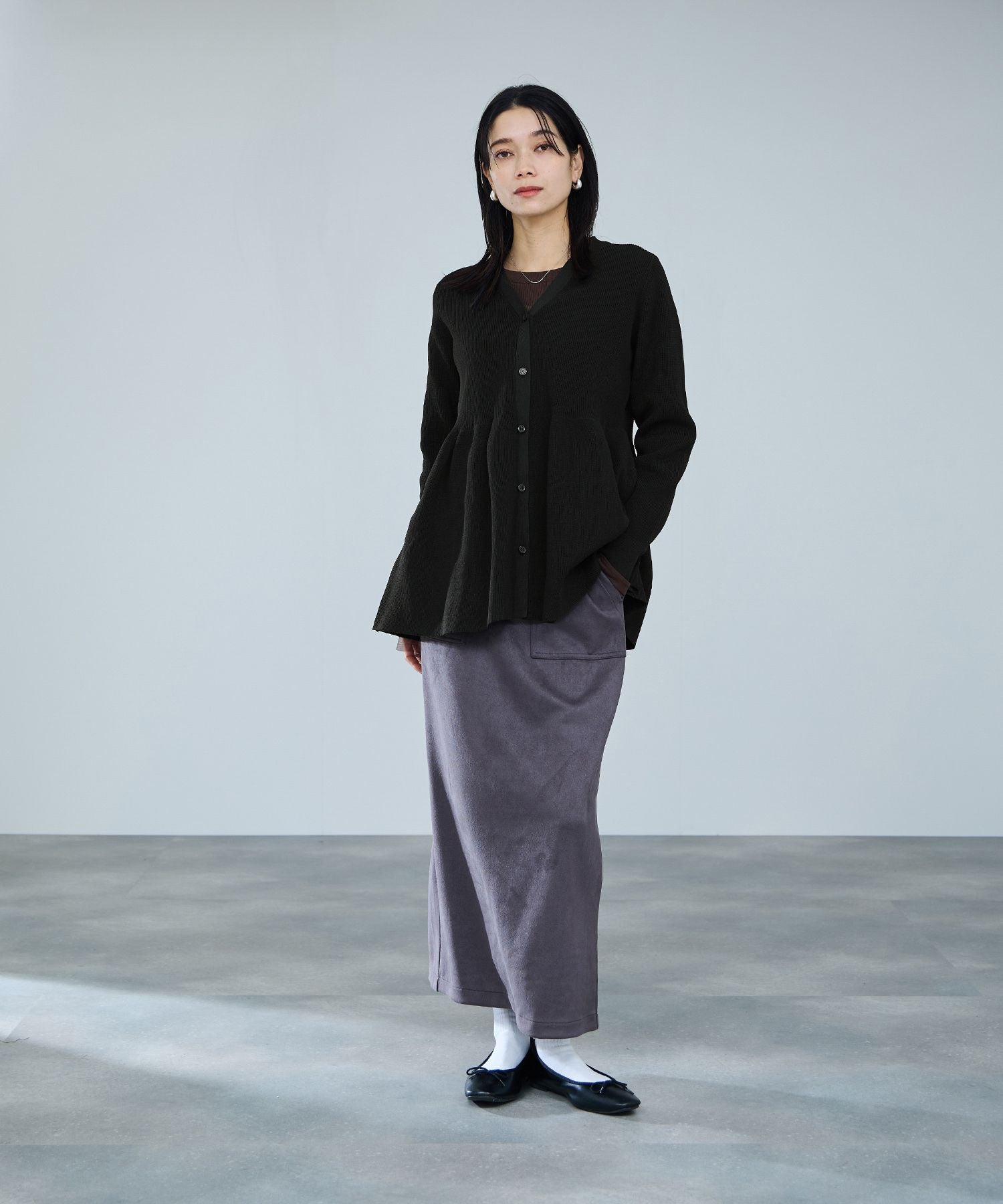 マックハウス Mac-House ソフトレッチペプラムカーディガン （レッド） レッド