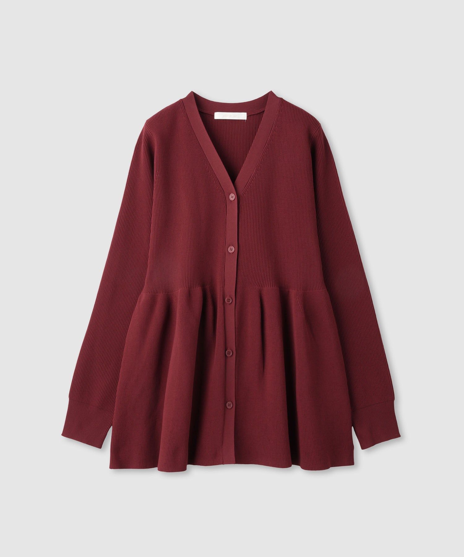 マックハウス Mac-House ソフトレッチペプラムカーディガン （レッド） レッド