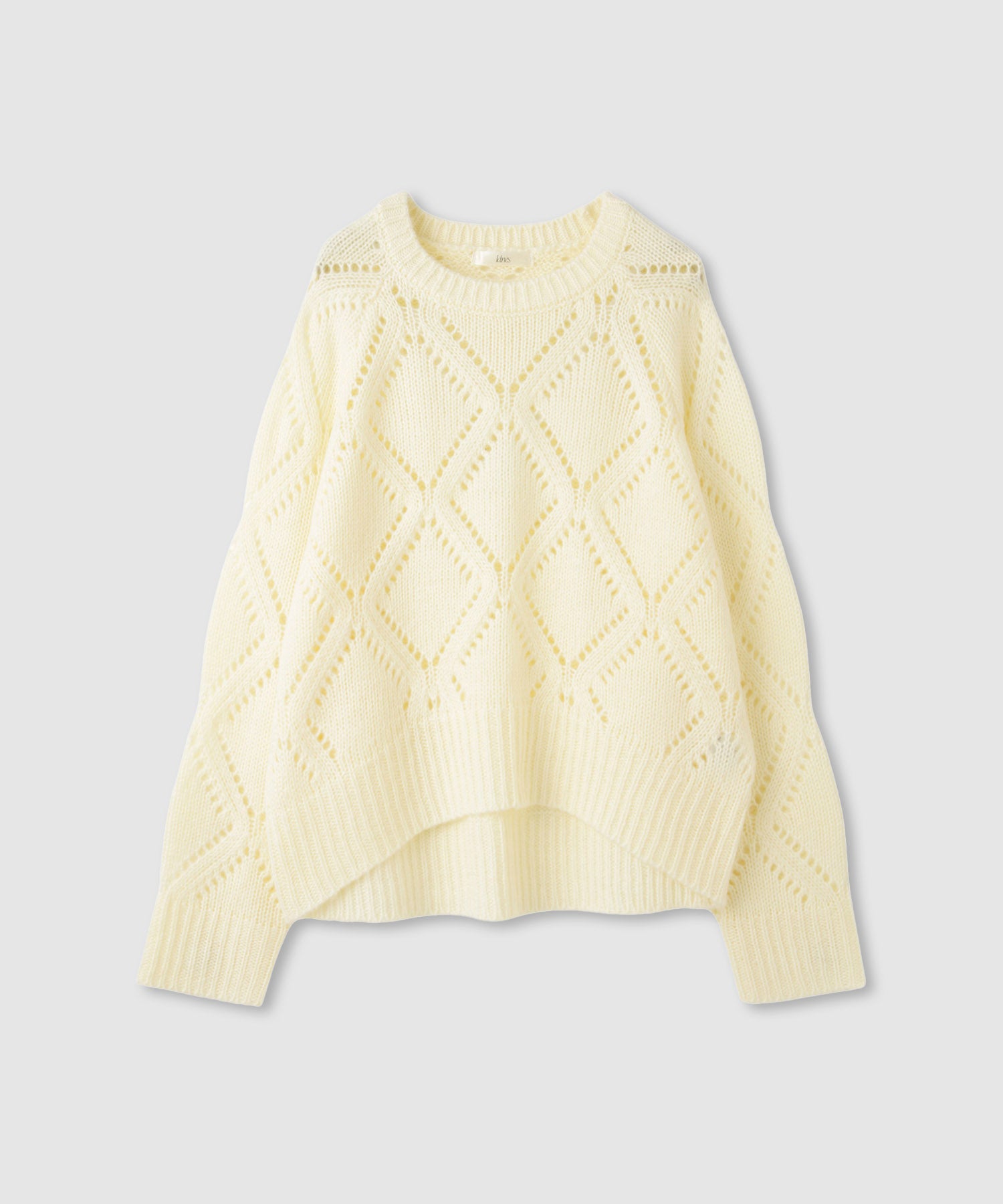 マックハウス Mac-House ダイヤ柄透かし編みニットプルオーバー （レッド） レッド