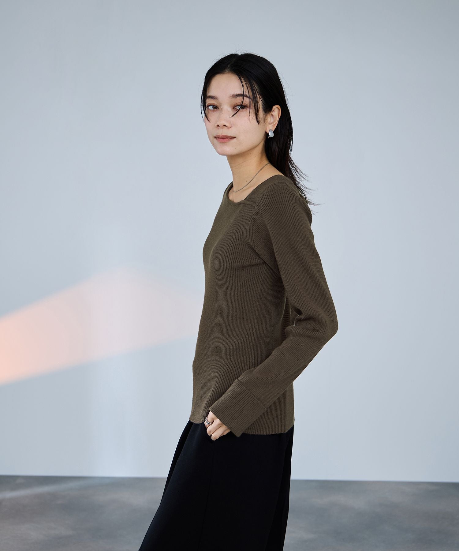 マックハウス Mac-House コンフィーズ アシメニット （アイボリー） アイボリー