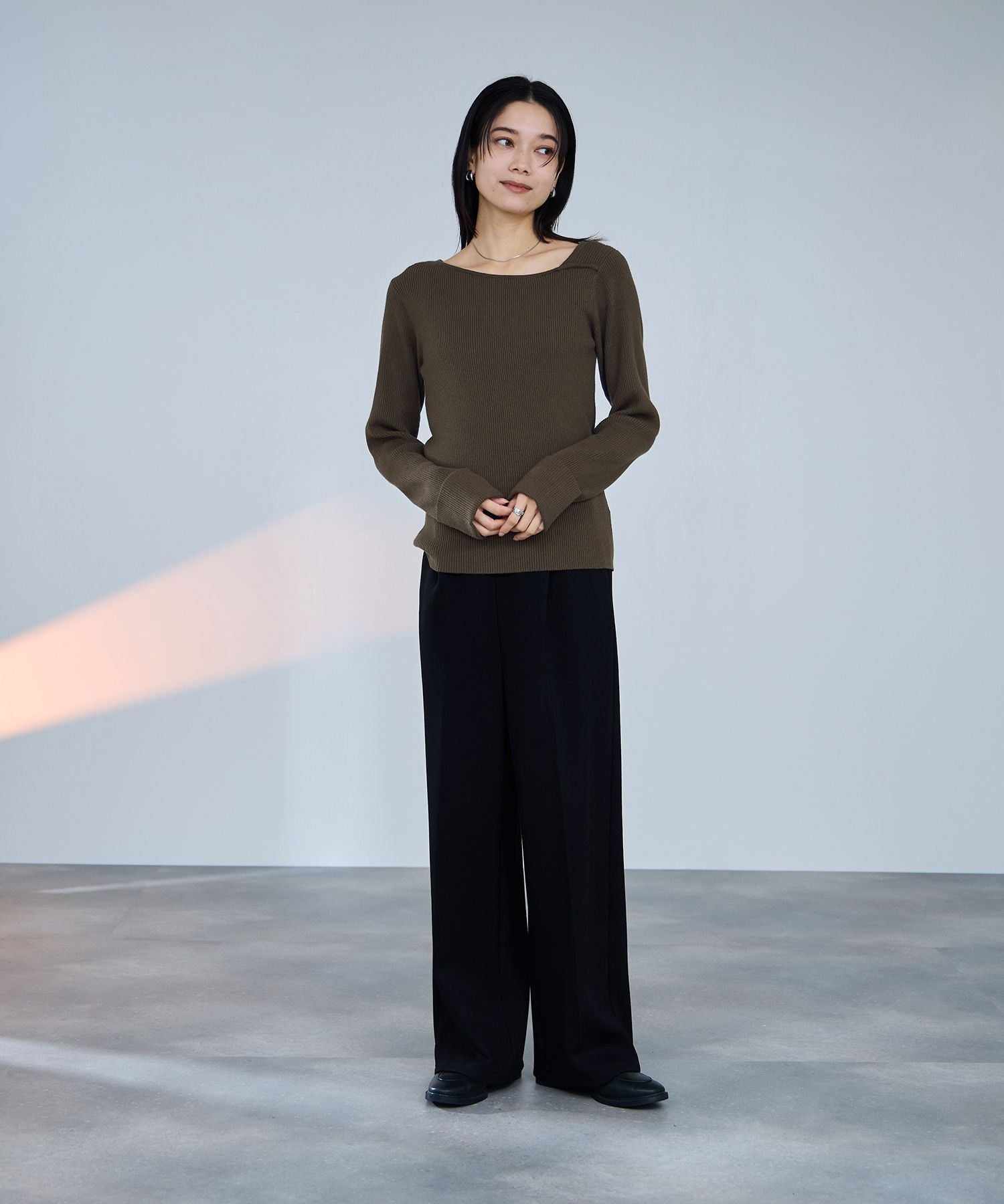 マックハウス Mac-House コンフィーズ アシメニット （アイボリー） アイボリー