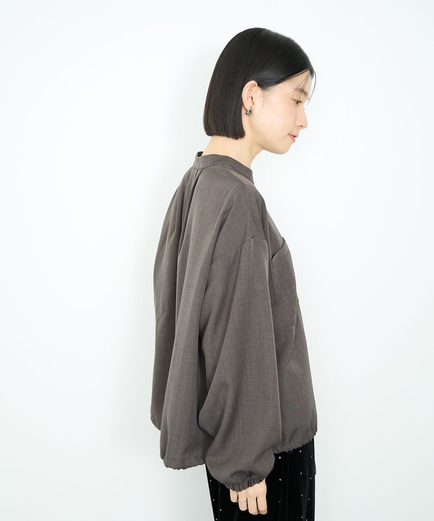 マックハウス Mac-House 裾ドロストブラウス （モカ） モカ