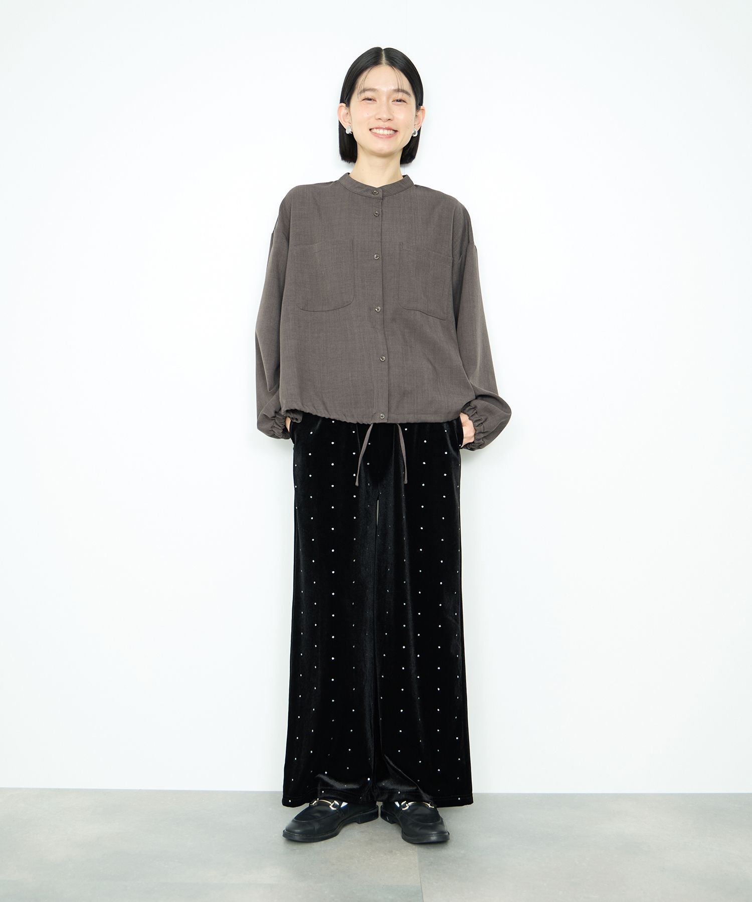 マックハウス Mac-House 裾ドロストブラウス （モカ） モカ