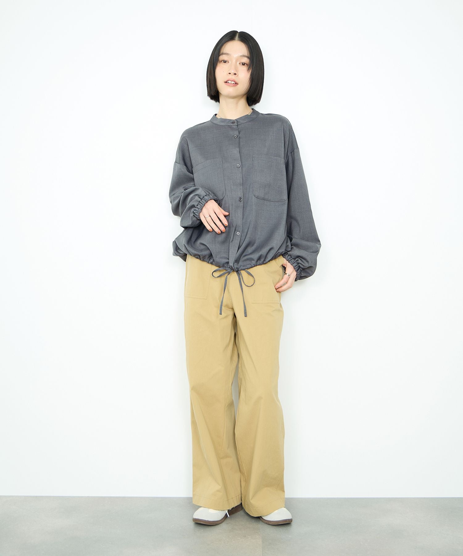 マックハウス Mac-House 裾ドロストブラウス （モカ） モカ