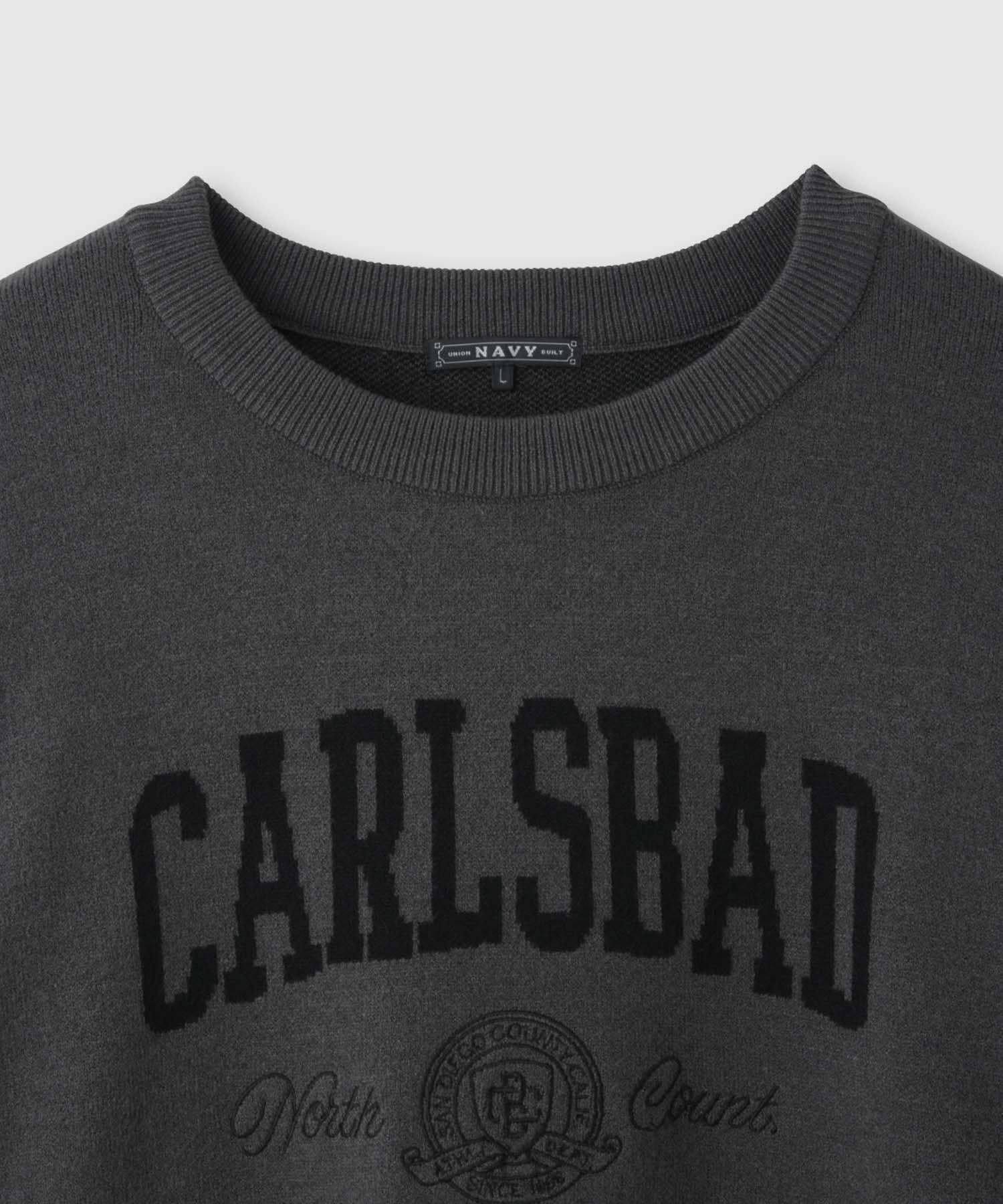 マックハウス Mac-House カレッジロゴWジャガードニット （ネイビー×グレー） ネイビー×グレー