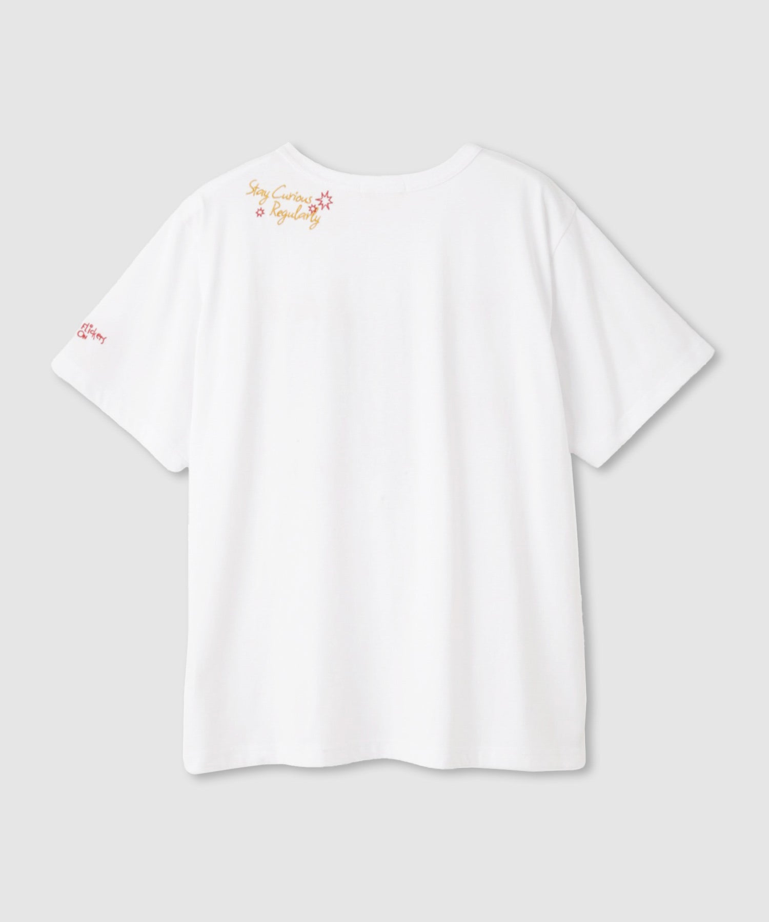 マックハウス Mac-House ベーシックプリントTシャツ （オフホワイト×フラワー刺繍） オフホワイト×フラワー刺繍