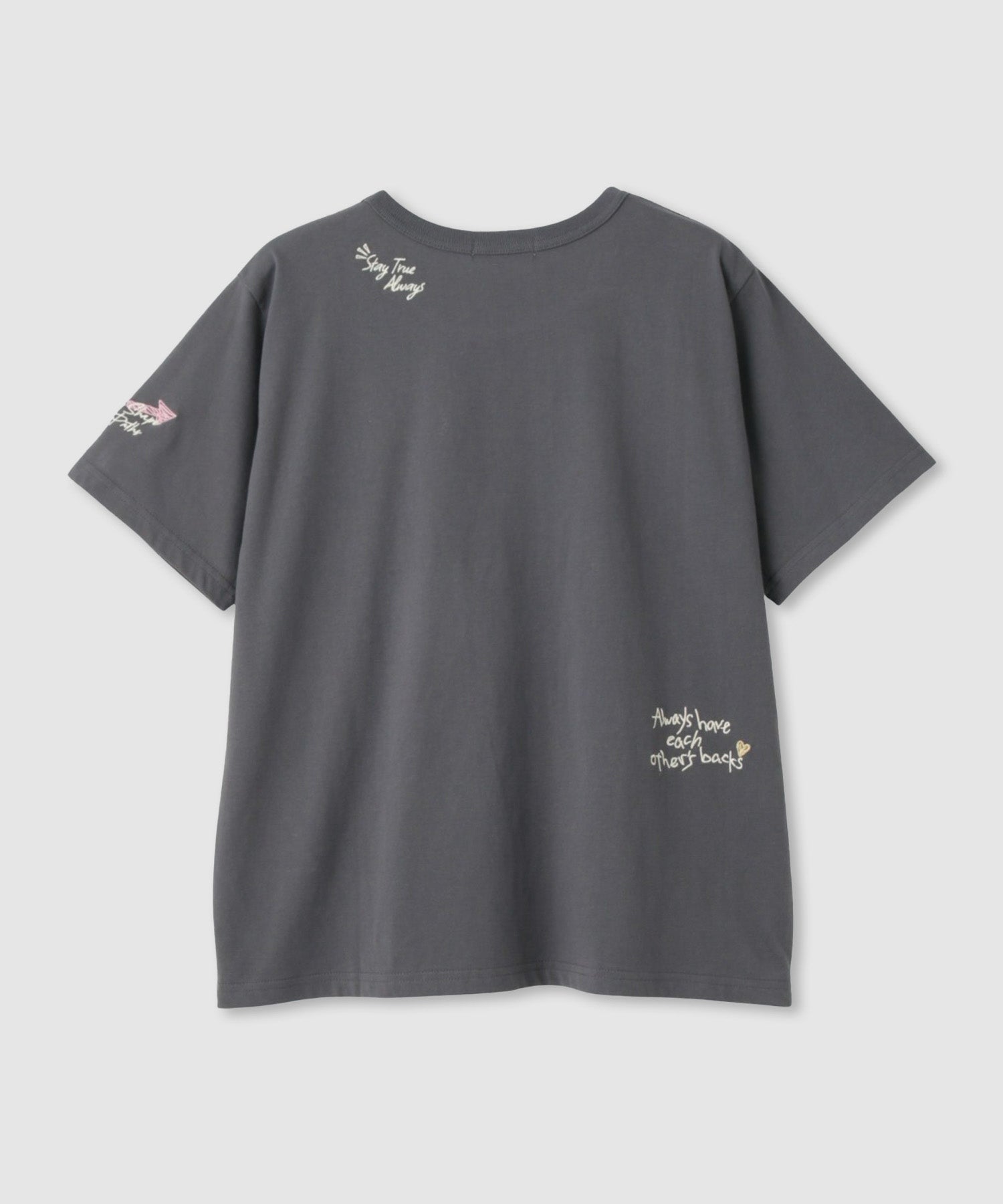 マックハウス Mac-House ベーシックプリントTシャツ （オフホワイト×フラワー刺繍） オフホワイト×フラワー刺繍