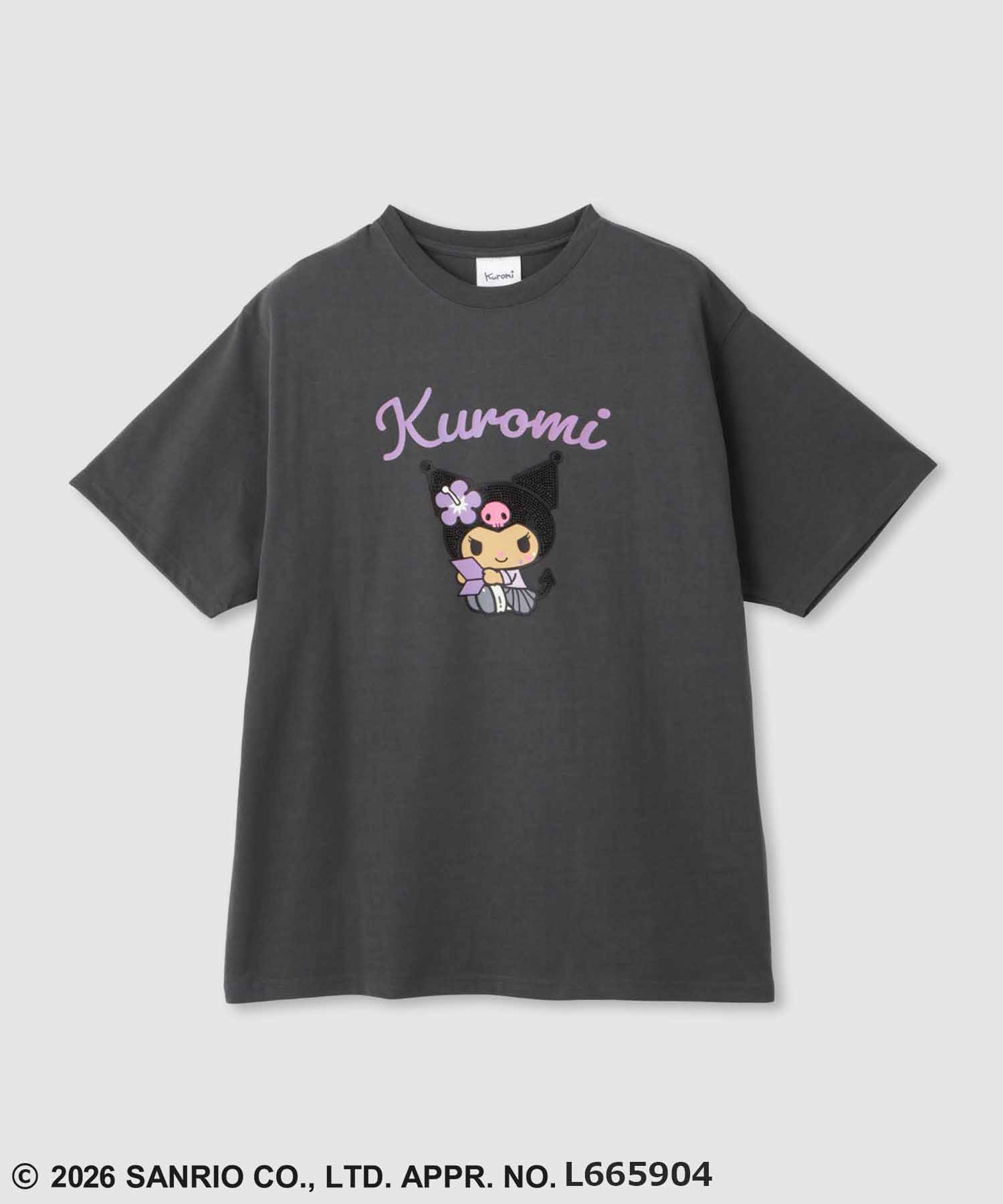 マックハウス Mac-House サンリオキャラクターズ 日焼けキャラクタープリント ラインストーンビッグTシャツ （ブラック×クロミ） ブラック×クロミ