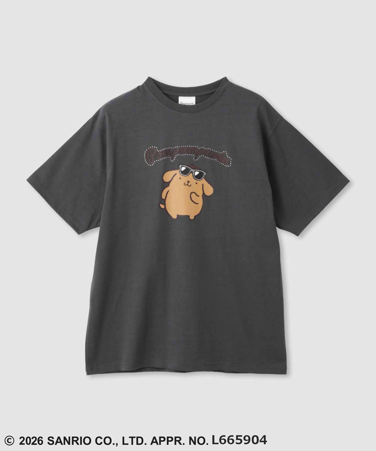 マックハウス Mac-House サンリオキャラクターズ 日焼けキャラクタープリント ラインストーンビッグTシャツ （ブラック×クロミ） ブラック×クロミ