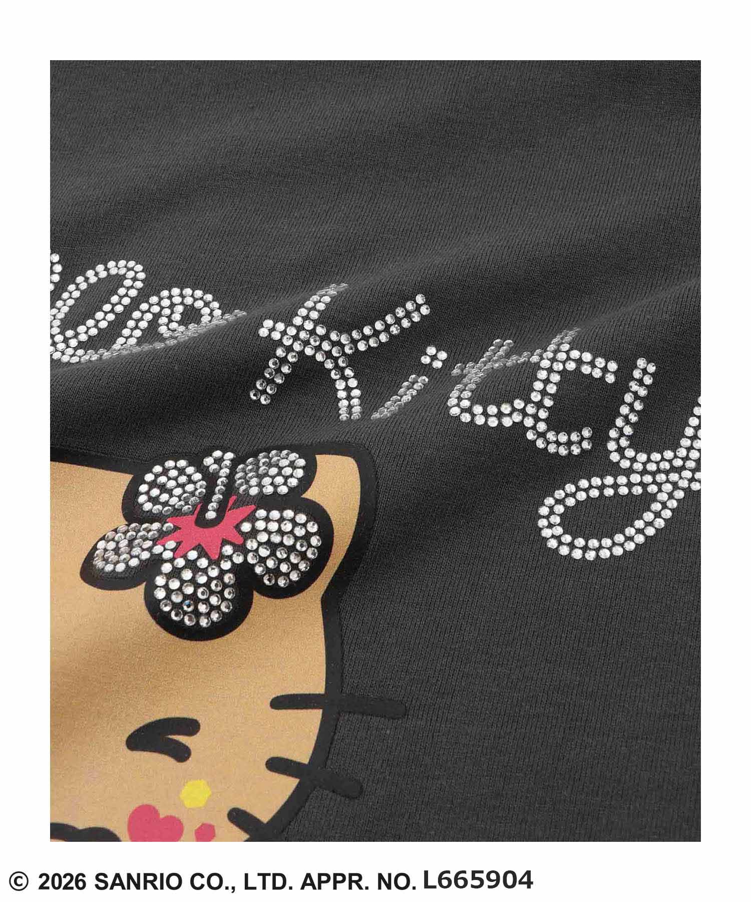 マックハウス Mac-House サンリオキャラクターズ 日焼けキャラクタープリント ラインストーンビッグTシャツ （ブラック×クロミ） ブラック×クロミ
