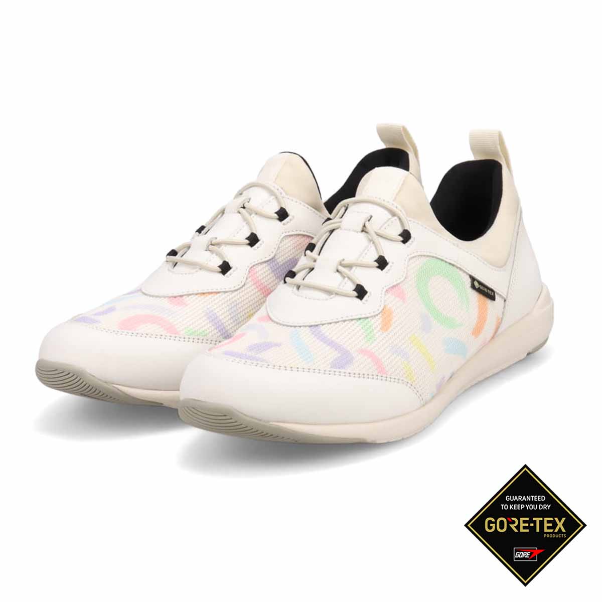 マドラスウォーク madras Walk 【GORE-TEX】 通勤快適トラベルウォーキングにもお勧め！ 疲れない快適軽量マルチプリントスニーカー MWL1004B （ホワイト／マルチ） ホワイト／マルチ