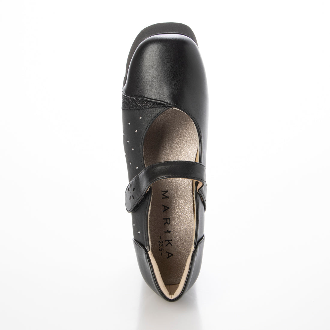 Marika MARIKA 4E Multi-Material Use High-Top Belted Beautiful Leg Shoes