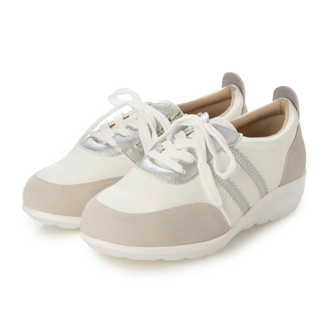 マリカ MARIKA 5Eサテン調レースアップスニーカー （white） white