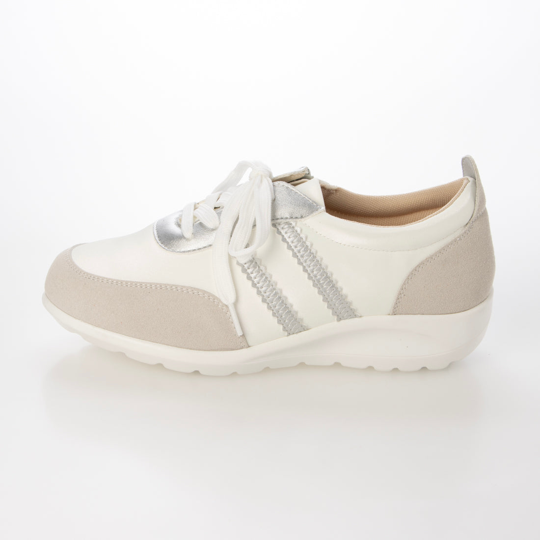 マリカ MARIKA 5Eサテン調レースアップスニーカー （white） white