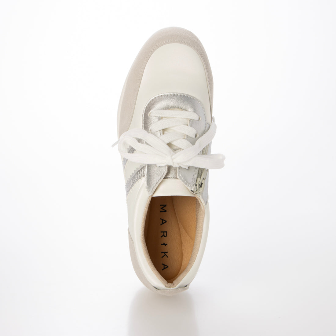マリカ MARIKA 5Eサテン調レースアップスニーカー （white） white