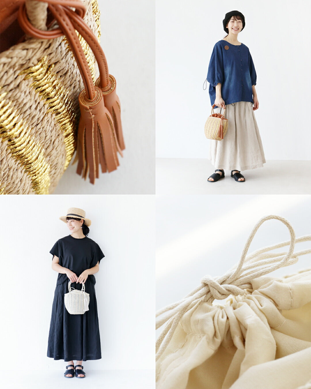 サンポクシェル sanpo kuschel 華やかストライプのころんかごバッグ （ライトベージュ） ライトベージュ