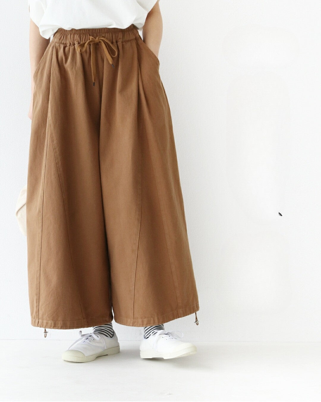 サンポクシェル sanpo kuschel 下半身カバー最強シルエット自在ワイドパンツ （ブラウン） ブラウン
