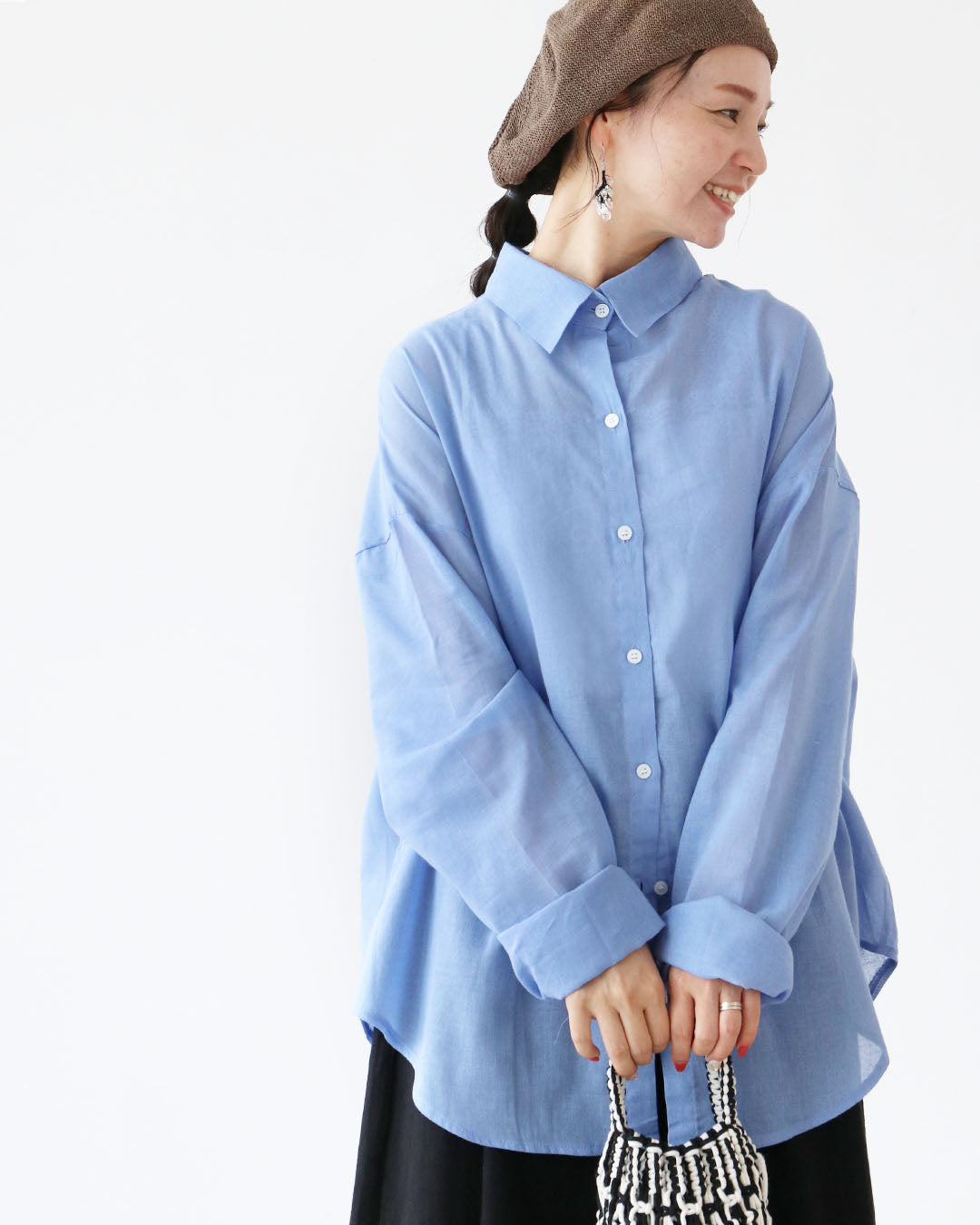 サンポクシェル sanpo kuschel 羽織りもトップスも、色足しもこれ1枚 トップス （ブルー） ブルー