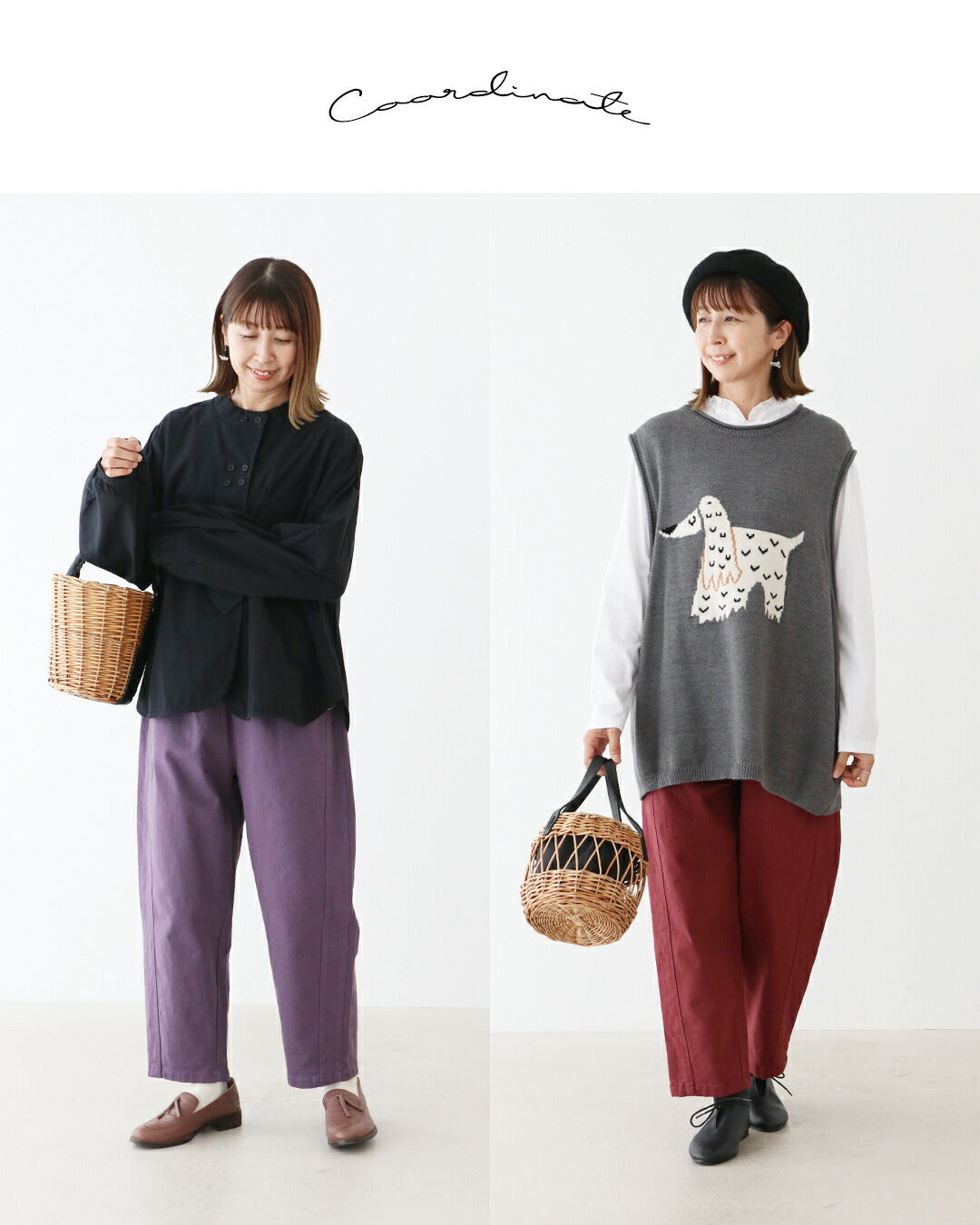 サンポクシェル sanpo kuschel 〈全2色〉伸縮生地で動けるお洒落色楽パンツ （パープル） パープル