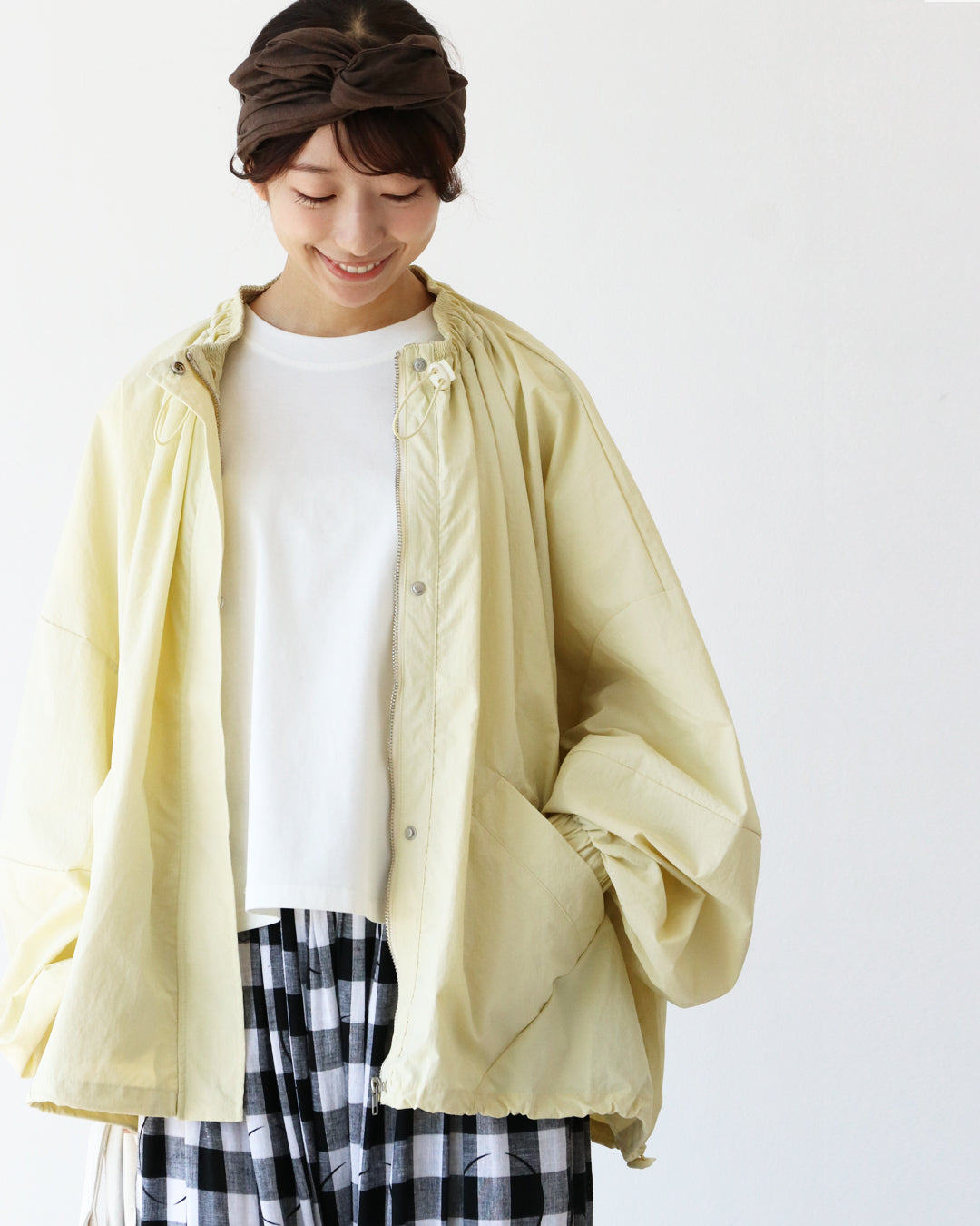 サンポクシェル sanpo kuschel 首元調整デザインお洒落なライトアウター （クリーム） クリーム