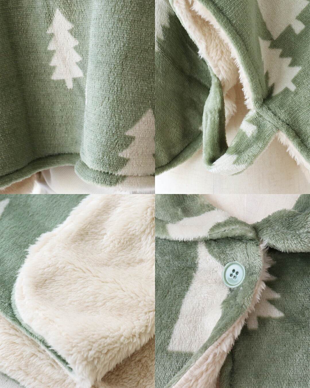 サンポクシェル sanpo kuschel エコ/節約/+4℃ 体の温度で発熱＆保温する おやすみポンチョ （カーキ） カーキ