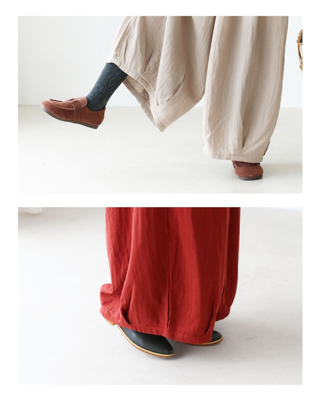 サンポクシェル sanpo kuschel 〈全2色〉ゆったりダブルガーゼパンツ （レッド） レッド