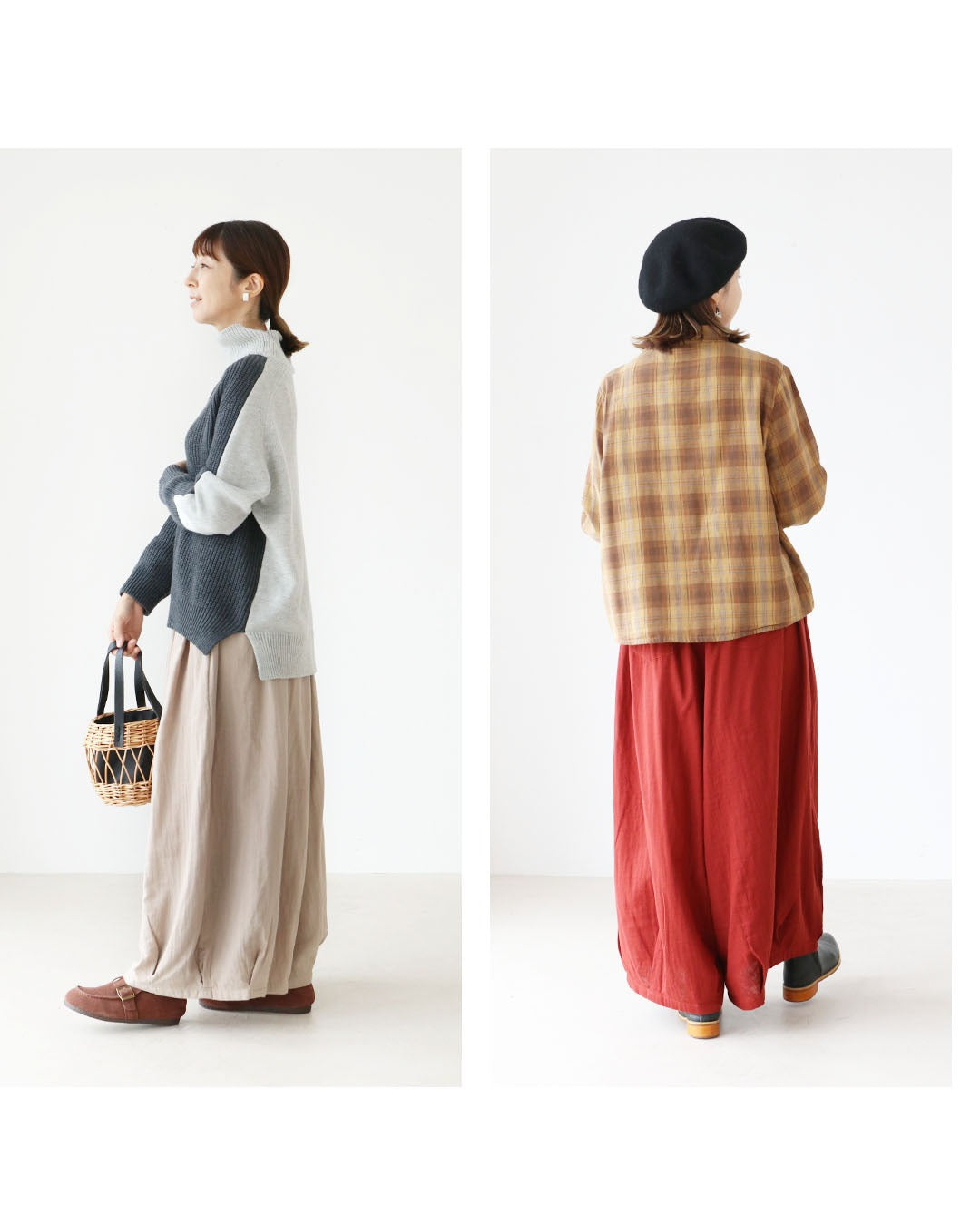 サンポクシェル sanpo kuschel 〈全2色〉ゆったりダブルガーゼパンツ （レッド） レッド