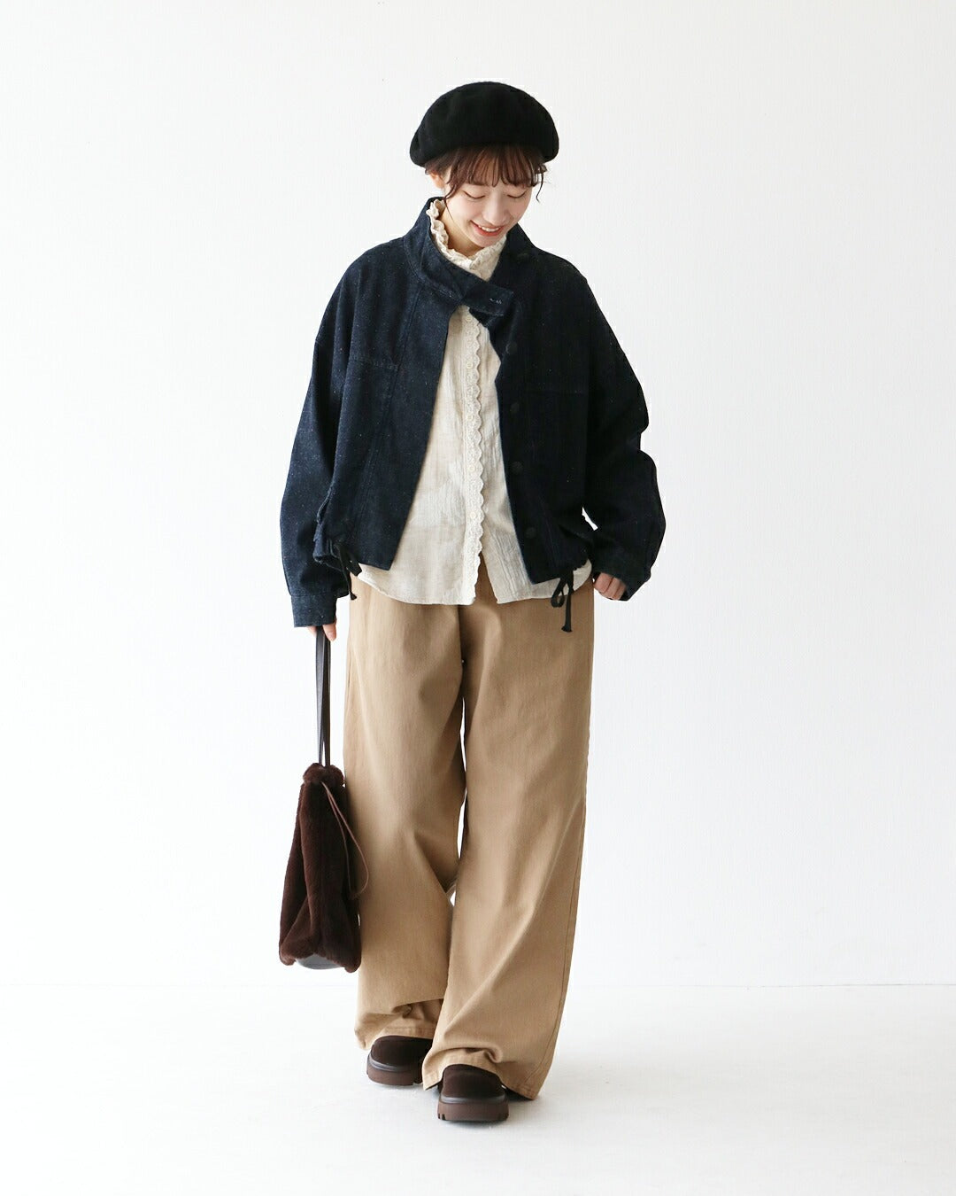 サンポクシェル sanpo kuschel 首まであたたかアウター （ネイビー） ネイビー