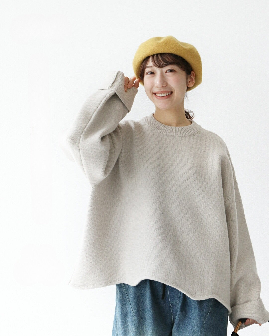 サンポクシェル sanpo kuschel ゆるっと裾なみニット トップス （ナチュラル） ナチュラル