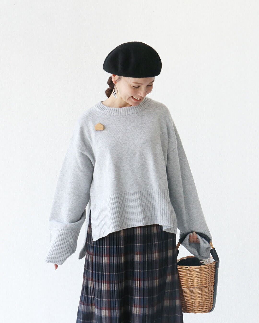 サンポクシェル sanpo kuschel サンポクシェル sanpo kuschel 体型カバースリットニット （ライトグレー） ライトグレー