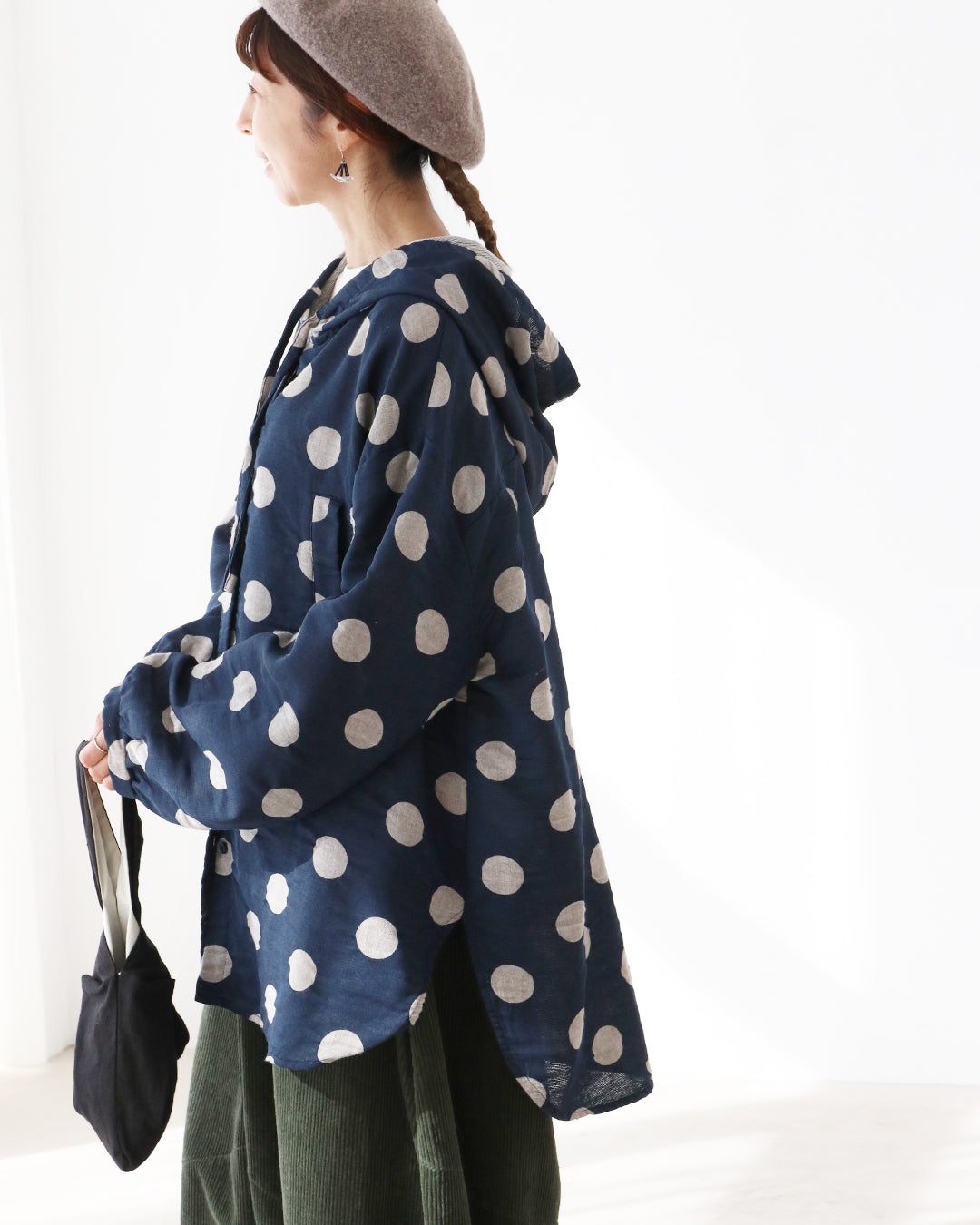 サンポクシェル sanpo kuschel ゆったりドットトップス （ネイビー） ネイビー