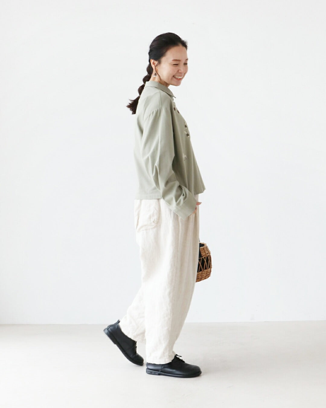 サンポクシェル sanpo kuschel たべもの刺繍シャツ （グリーン） グリーン