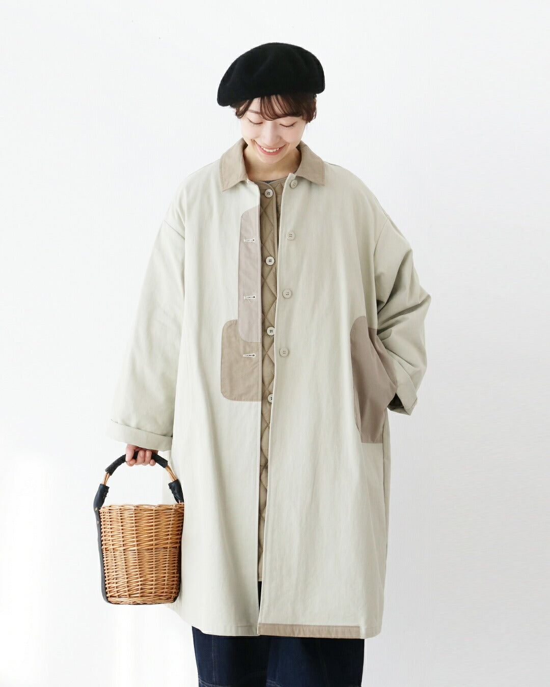 サンポクシェル sanpo kuschel 取り外し可能なライナー付きコート （アイボリー） アイボリー