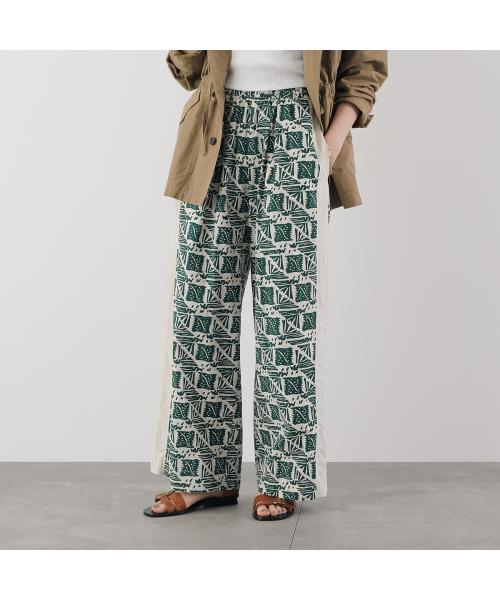 サラ マリカ Sara mallika Sara mallika イージーパンツ Cotton Poplin Print 020651SM4 （GREEN/グリーン×アイボリー） GREEN/グリーン×アイボリー