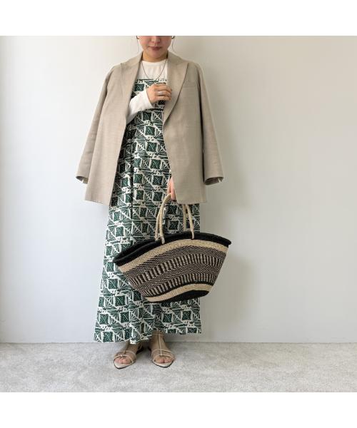 サラ マリカ Sara mallika Sara mallika ワンピース Cotton Poplin Print Dress 020551SM1 （GREEN/グリーン×アイボリー） GREEN/グリーン×アイボリー
