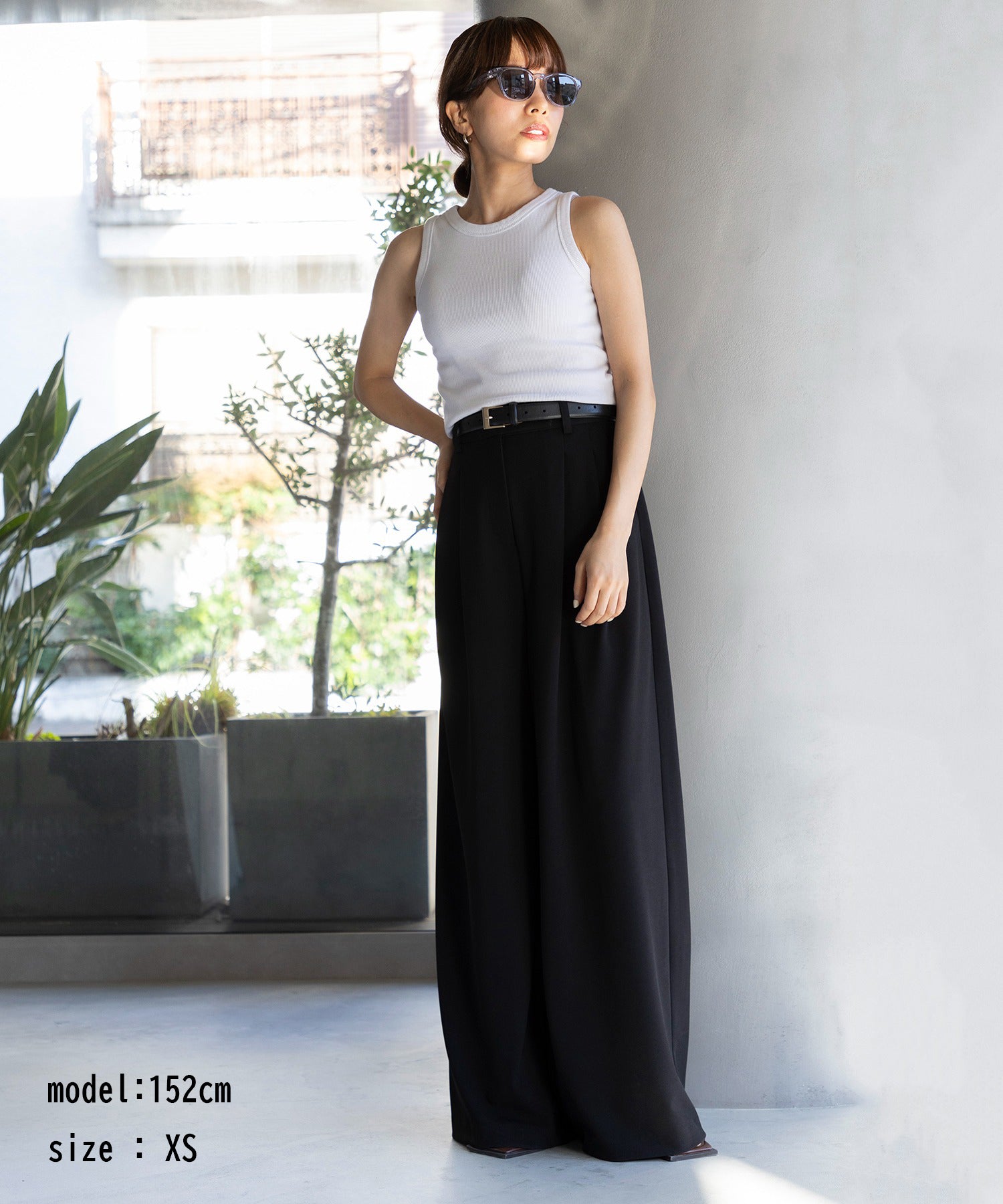 【SETUP7】Two Tuck Wide Pant ワイドパンツ タックパンツ フルレングス ハイウエスト ツータック