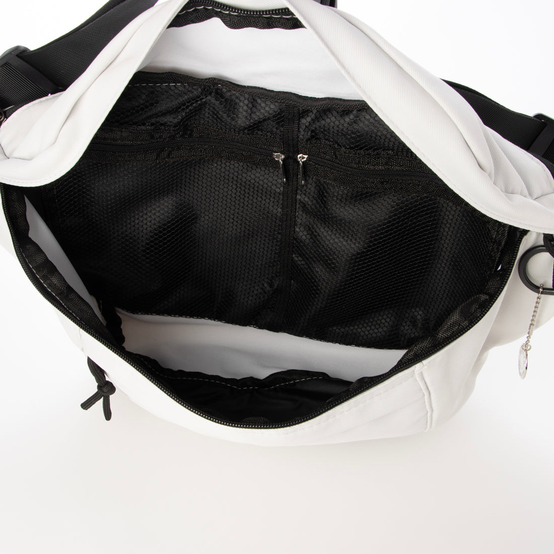 モーヴ mauve ボディバッグ 2室構造 斜め掛け ショルダー カジュアル ユニセックス 軽量 （ホワイト） ホワイト