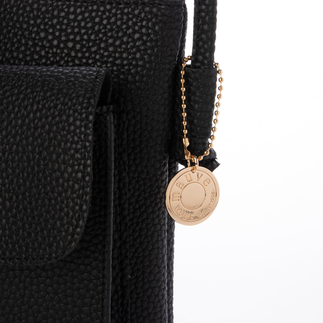 モーヴ mauve フロントフラップポケットスマホショルダー 【Lサイズシリーズ】 （ブラック） ブラック