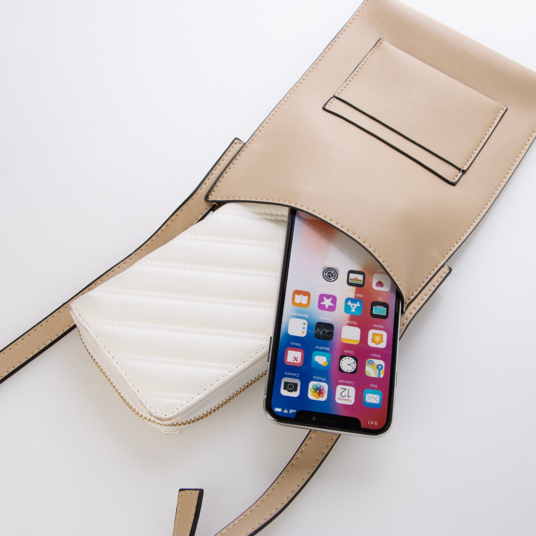 モーヴ mauve スマホショルダー スマートスリム ミニショルダー （ベージュ） ベージュ