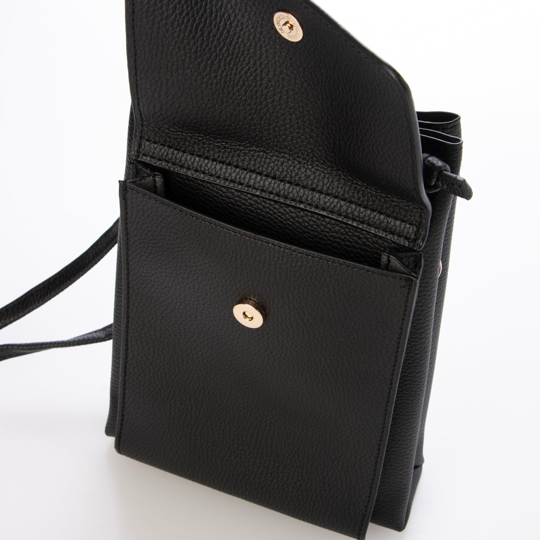 モーヴ mauve スマホショルダー 外ポケット付き ミニショルダー （ブラック） ブラック