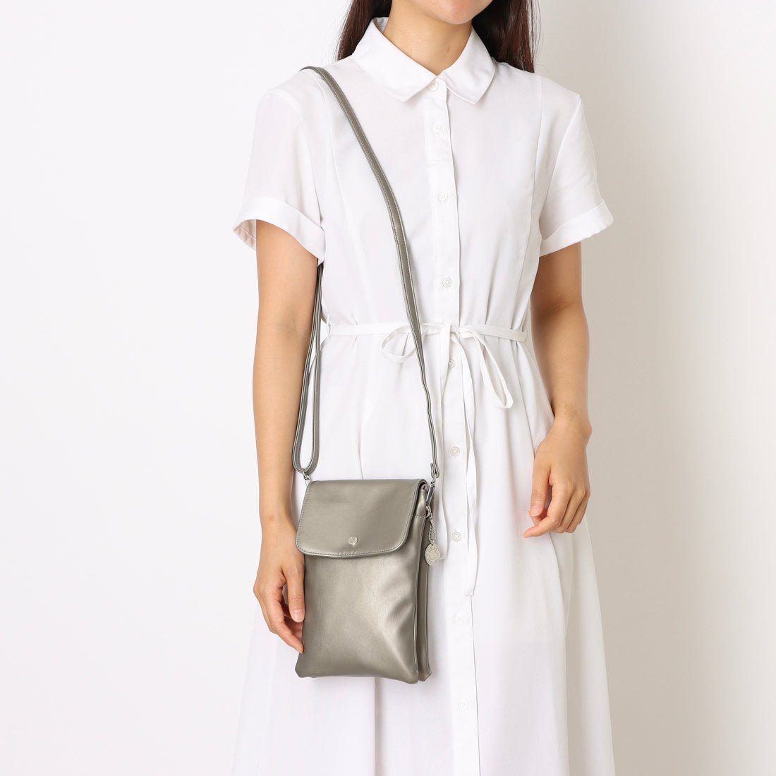 モーヴ mauve スマホショルダー 4ポケットフラップ型 ミニショルダー （ブロンズ） ブロンズ