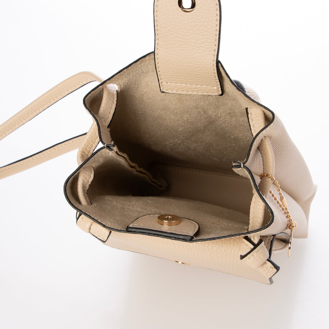 モーヴ mauve スマホショルダー 外ポケット付き ミニショルダー （ベージュ） ベージュ