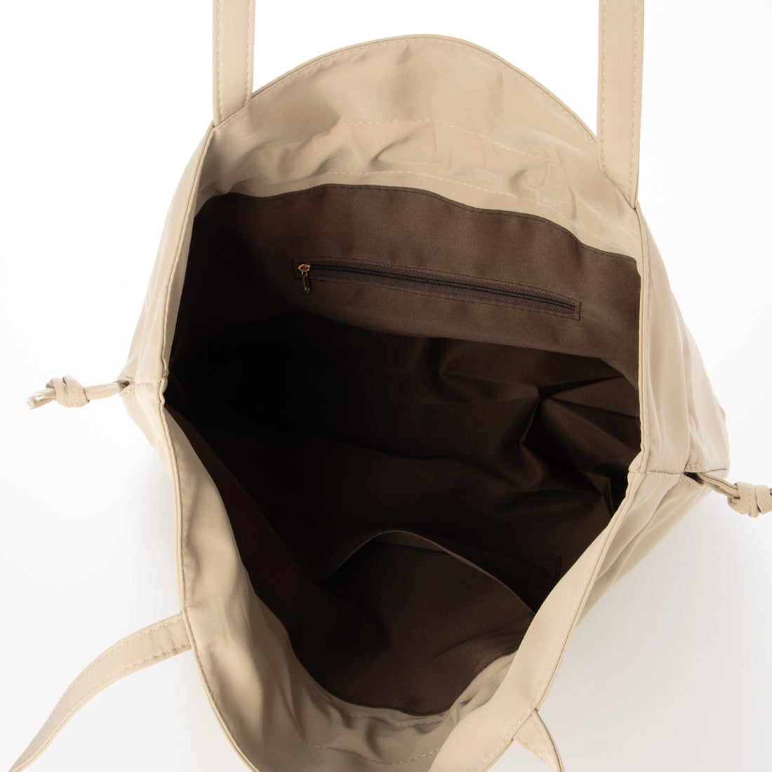 モーヴ mauve ナイロン巾着トートバッグ レディース 軽量 キャンバス切り替え 2WAY （ベージュ） ベージュ