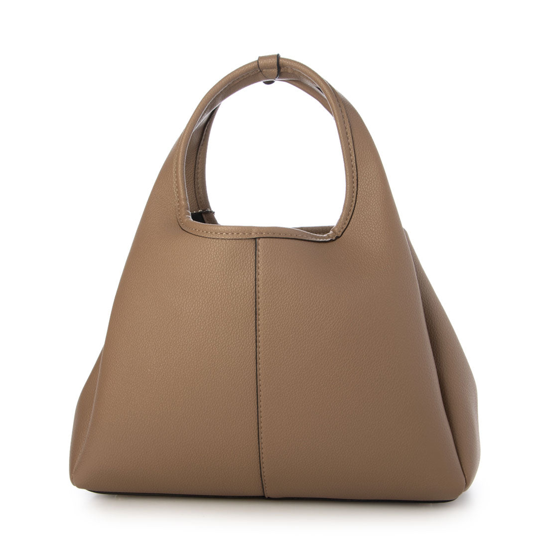 モーヴ mauve コロンとしたフォルムの2WAY台形トートバッグ ショルダー付き｜きれいめ シンプル 肩掛け 斜めがけ （モカ） モカ