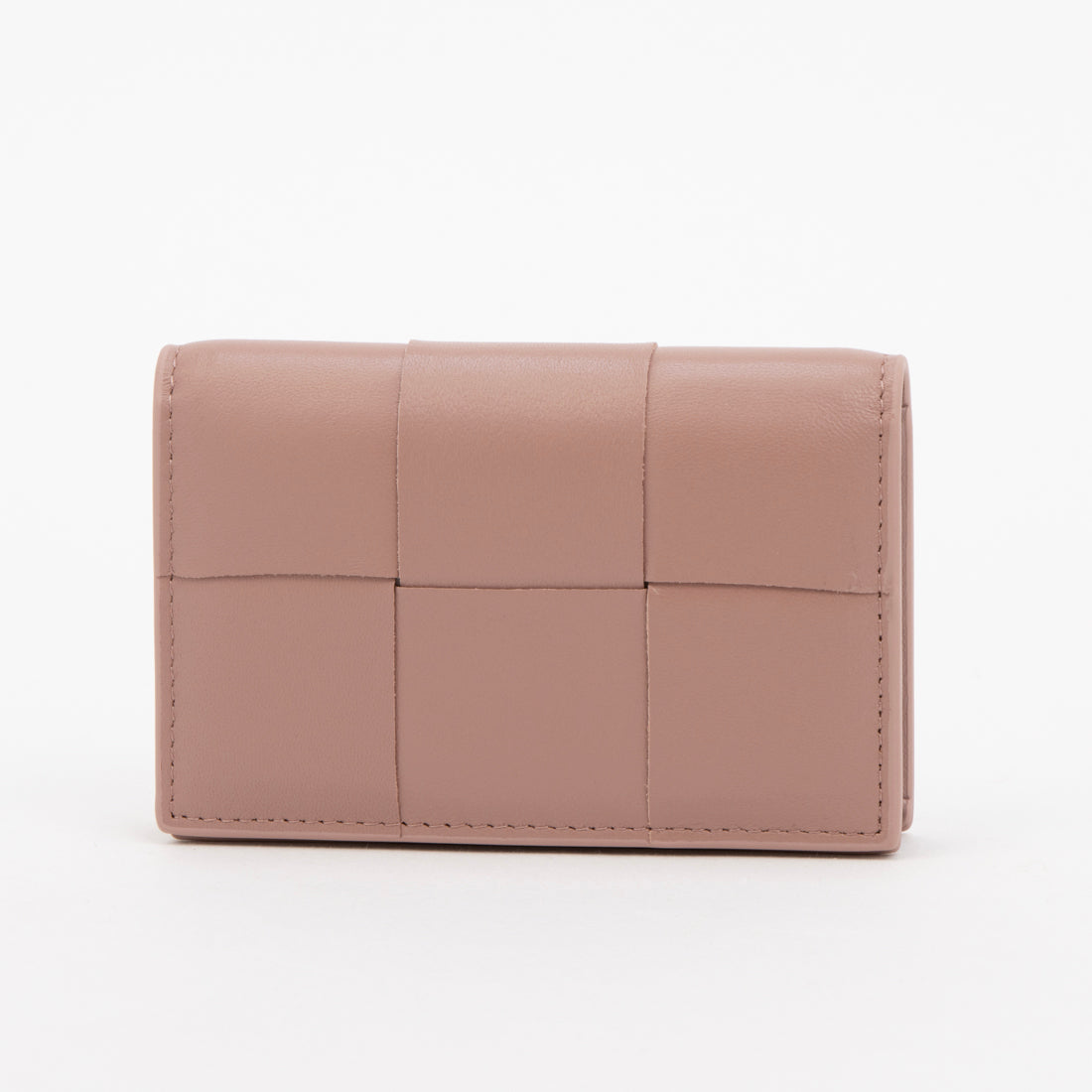 モーヴ mauve スタイリッシュな格子デザイン レザー カードケース 名刺入れ （ピンク） ピンク
